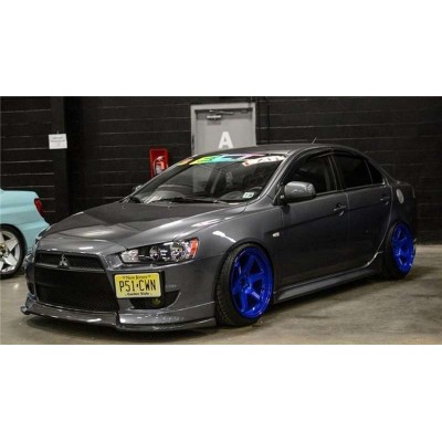 Спойлер переднего бампера (под клыки) (стекло-пластик) для Mitsubishi Lancer X